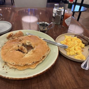 Café Central - Breakfast- Black Jack: Two pancakes, two eggs, two sausages or bacon. It's okay. - American Near Me - Reno, Nevada