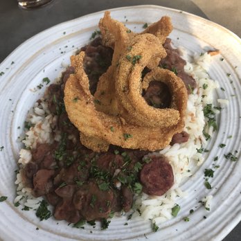 P-Beau's - Catfish with Red Beans and rice(off menu) - New American Near Me - Denham Springs, Louisiana