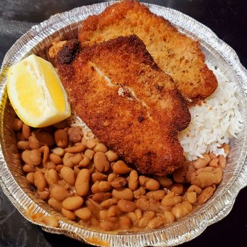 Peking BBQ - Milanesa De Pescado. Fried fish filets over rice and beans. Delicious fish with a unique flavor. - Chinese Near Me - Woodside, New York Peking BBQ - Milanesa De Pescado. Fried fish filets over rice and beans. Delicious fish with a unique flavor. - Chinese Near Me - Woodside, New York