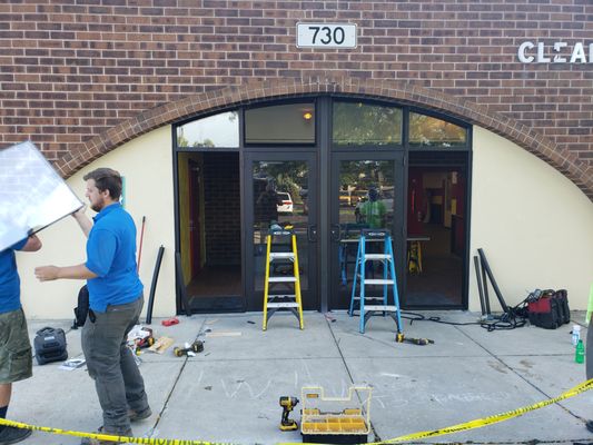 Photo of A 24 Hour Door National - Buffalo, NY, US. Custom Aluminum Storefronts Installation And Repair. Storefront Grants