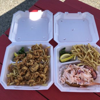 The Lobstah Buoy - 1/2 lb lobster roll and fried clam bellies - Seafood Near Me - Bangor, Maine