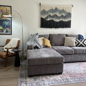 Living Spaces - Bonaterra Charcoal Sofa W/Reversible Chaise - Furniture Stores Near Me - La Mirada, California Living Spaces - Bonaterra Charcoal Sofa W/Reversible Chaise - Furniture Stores Near Me - La Mirada, California