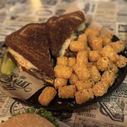 The Snake Pit - Patty melt with tots