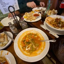 Sonny and Tony's Pizza & Restaurant - Grandma's pizza, minestrone soup, calamari appetizer