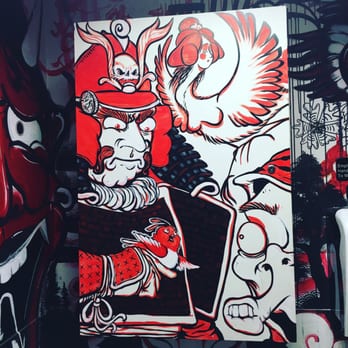 Ramen Tatsu-Ya - Bathroom art - Ramen Near Me - Austin, Texas Ramen Tatsu-Ya - Bathroom art - Ramen Near Me - Austin, Texas