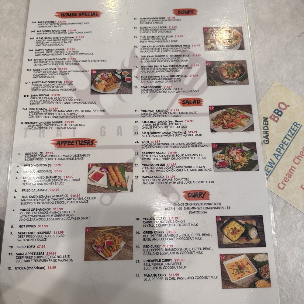 Thai Garden BBQ - Menu - Thai Near Me - Fontana, California