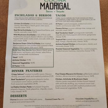 Cocina Madrigal - Menu - Tacos Near Me - Phoenix, Arizona