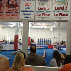 Florida Gymnastics Training Center - View of the south gym from waiting room