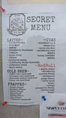 Menu photo 1 Simply Coffee Manton, MI