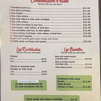 Casa Linda - Menu 2 January 2023 - Mexican Near Me - Murray, Utah