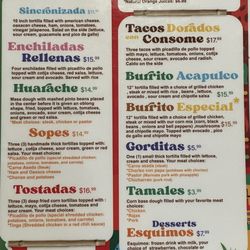 Taqueria Acapulco - Menu