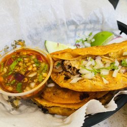 Taqueria MI Jalisco - Quesabirria ( beef tacos with melted cheese and  a side of consome for dipping)