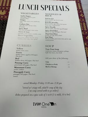 Menu photo 1 Thai One On Vista, CA