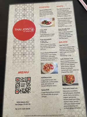 Menu photo 3 Thai Joint San Diego, CA