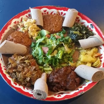 Enat Kitchen - Family Style "Couple" Platter - Ethiopian Near Me - Portland, Oregon Enat Kitchen - Family Style "Couple" Platter - Ethiopian Near Me - Portland, Oregon