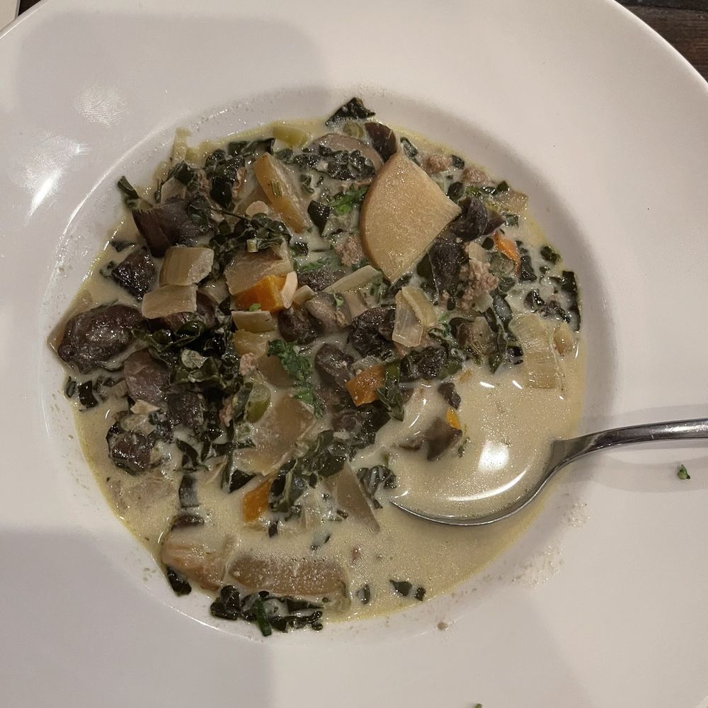 The Dundee Bistro - Soup special - today was vegetable soup. Mushrooms,potatoes, carrots, kale - New American Near Me - Dundee, Oregon The Dundee Bistro - Soup special - today was vegetable soup. Mushrooms,potatoes, carrots, kale - New American Near Me - Dundee, Oregon