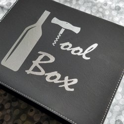 Burien Trophy - Laser engraved leather wine tool set