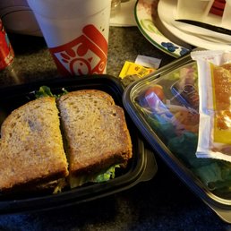 Yum, chicken salad sandwich and salad. Yum, chicken salad sandwich and salad.