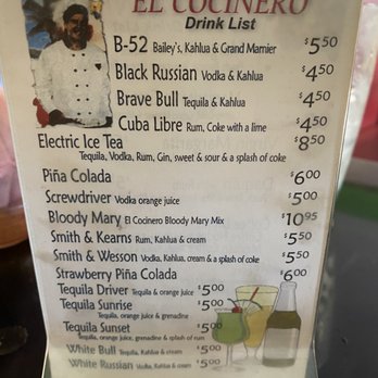 El Cocinero - Drink Menu - Mexican Near Me - Prairie City, Oregon
