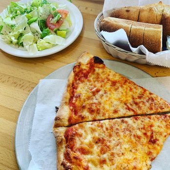 Mezza Luna Pizzeria - Two slices cheese pizza and salad - Pizza Near Me - Apex, North Carolina Mezza Luna Pizzeria - Two slices cheese pizza and salad - Pizza Near Me - Apex, North Carolina
