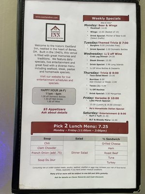 Menu photo 5 Eastland Inn Berea, OH