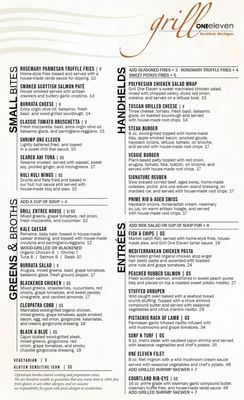 Menu photo 1 Grill One Eleven Rockford, MI Menu photo 1 Grill One Eleven Rockford, MI