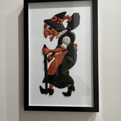 Art In Framing - A 1900-1920 German embossed witch