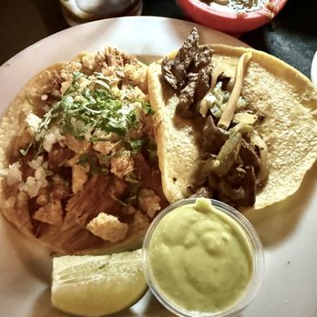 Frida Mexican Cuisine - Carnitas Taco with Chicharron; Carne Asada Taco with half as much meat. - Mexican Near Me - Glendale, California Frida Mexican Cuisine - Carnitas Taco with Chicharron; Carne Asada Taco with half as much meat. - Mexican Near Me - Glendale, California