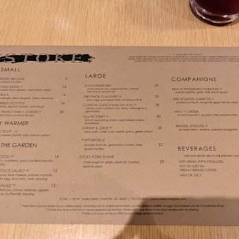 Stoke - Current menu offerings - New American Near Me - Charlotte, North Carolina Stoke - Current menu offerings - New American Near Me - Charlotte, North Carolina