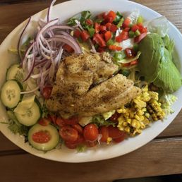 Grill snapper with house salad.