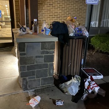 DoubleTree by Hilton Hotel Pittsburgh - Green Tree - Trash at our door entrance.    Was overflowing for more than that day - Hotels Near Me - Pittsburgh, Pennsylvania