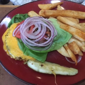Linn's Restaurant - Hearst Cheeseburger w/o bun - American Near Me - Cambria, California Linn's Restaurant - Hearst Cheeseburger w/o bun - American Near Me - Cambria, California