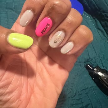 Susi’s Nail Boutique - Bio gel with a mix of my own sticker decals and the shop's decal. - Nail Salons Near Me - Los Angeles, California Susi’s Nail Boutique - Bio gel with a mix of my own sticker decals and the shop's decal. - Nail Salons Near Me - Los Angeles, California