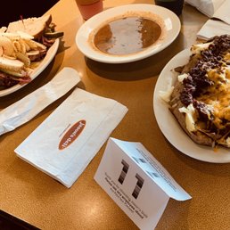 Pastrami on Rye, Vegetable Soup and Texas Potato.