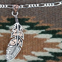 Hyo Silver - Celebrate love and light with the Feather Pendant in sterling silver and rose gold.