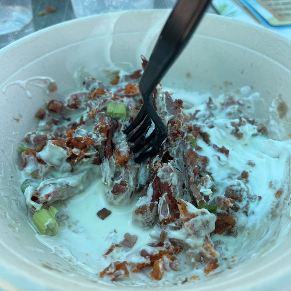 Soggy loaded sweet potato fries. I don't recommend this dish.