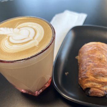 Cafe ZunZun - Vanilla Latte with a Chocolate Croissant. Mmm. - Coffee & Tea Near Me - Cypress, Texas