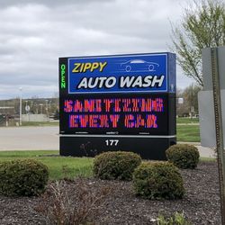 Zippy Auto Wash - "Sanitizing Every Car" on Zeeb Road, just off I-94.