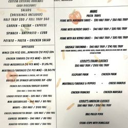 Catering menu