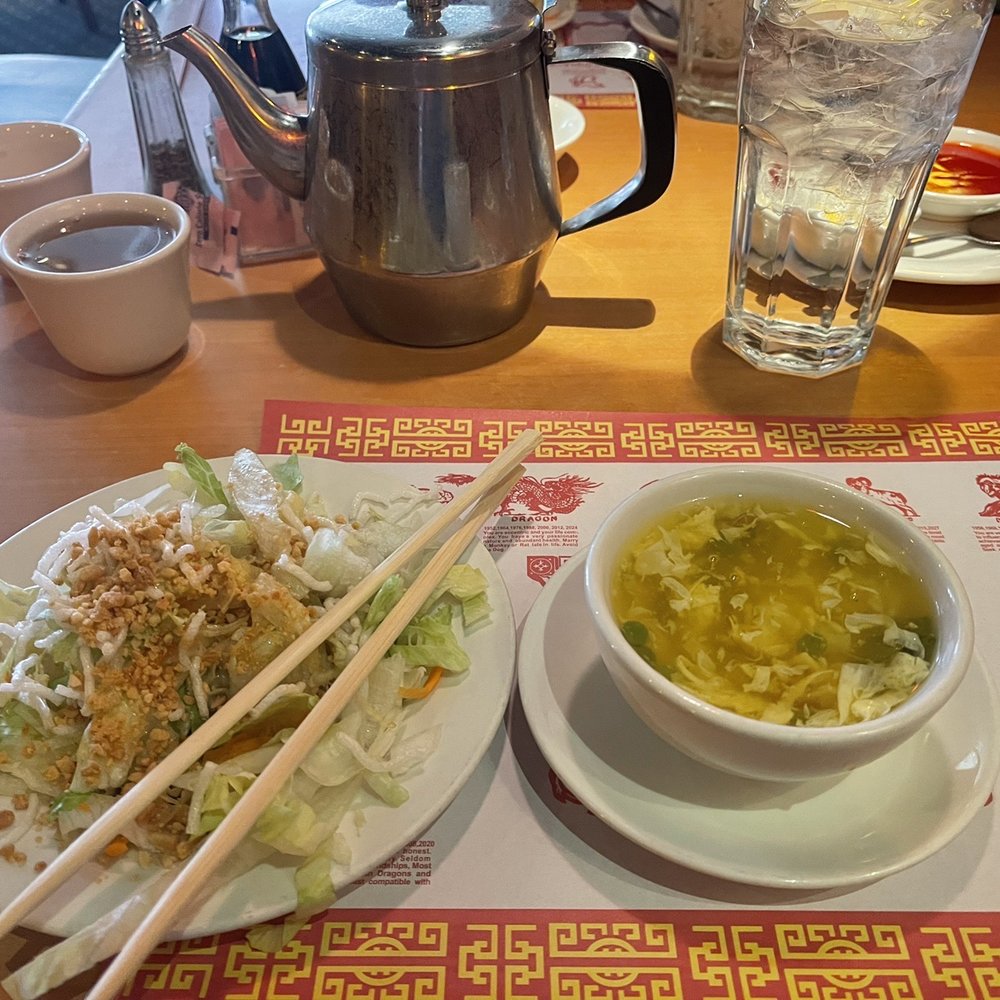 Fortune Palace - Salad with peanut dressing and egg flower soup - Chinese Near Me - Sparks, Nevada Fortune Palace - Salad with peanut dressing and egg flower soup - Chinese Near Me - Sparks, Nevada