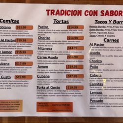 Menu - you know it's legit when it's in Spanish