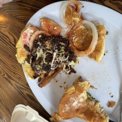 The Burger Den - Overcooked burger