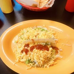 Two medium shell tacos