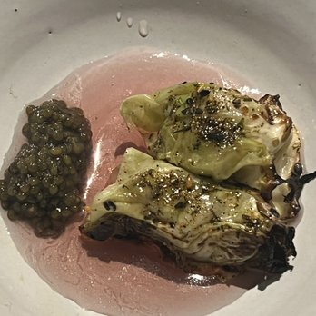 Matsu - 2nd course: caviar and cabbage with cabbage with cabbage . I'm glad they served this dish with a spoon- I ate every bit of it! - Japanese Near Me - Oceanside, California