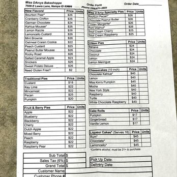 Miss D'Arcys Bakeshoppe - New Menu - Bakeries Near Me - Nampa, Idaho Miss D'Arcys Bakeshoppe - New Menu - Bakeries Near Me - Nampa, Idaho