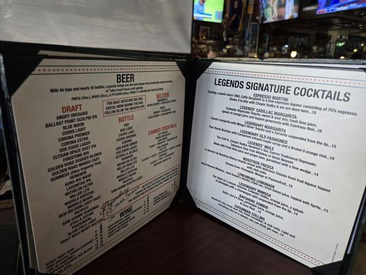 Menu photo 2 Legends Long Beach, CA