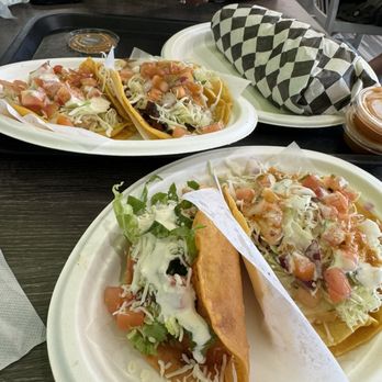 Ensenada Surf N Turf - shrimp tacos- battered and grilled, potato taco, asada taco, asada burrito - Seafood Near Me - Chino Hills, California Ensenada Surf N Turf - shrimp tacos- battered and grilled, potato taco, asada taco, asada burrito - Seafood Near Me - Chino Hills, California