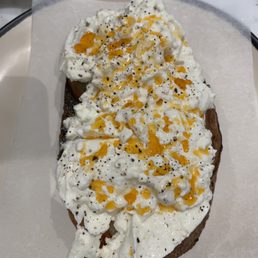 Heirloom buratta tartine