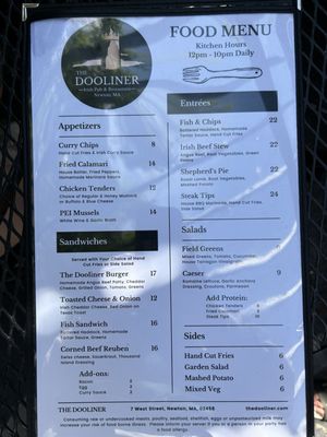 Menu photo 5 The Dooliner Irish Pub & Restaurant Newton, MA Menu photo 5 The Dooliner Irish Pub & Restaurant Newton, MA