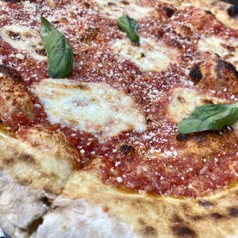 Barbuzzo - Margherita Pizza w/ San Marzano, fresh mozzarella, basil & garlic - Mediterranean Near Me - Philadelphia, Pennsylvania Barbuzzo - Margherita Pizza w/ San Marzano, fresh mozzarella, basil & garlic - Mediterranean Near Me - Philadelphia, Pennsylvania